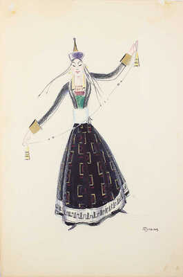 Суханов Борис Фёдорович. Лот из восьми листов с эскизами костюмов